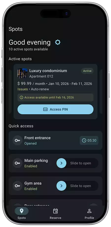 SpotOrbit access control mobile app